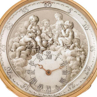 French gold open faced watch with charming dial Circa 1850