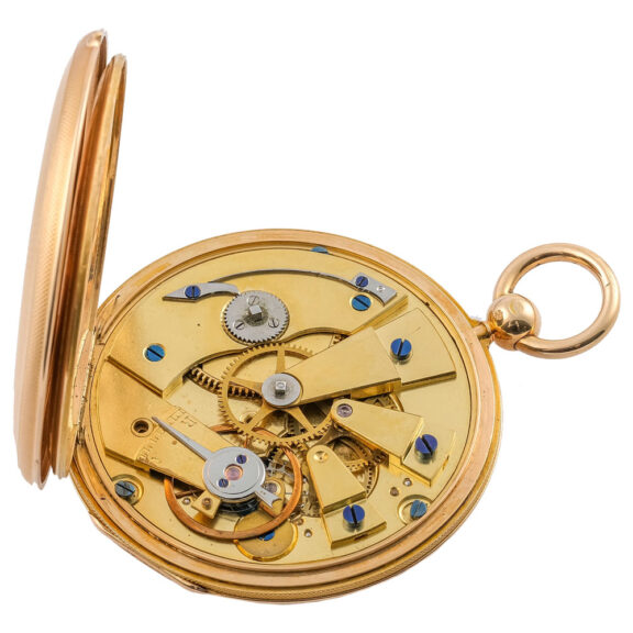 French gold open faced watch with charming dial Circa 1850 French gold open faced watch with charming dial Circa 1850