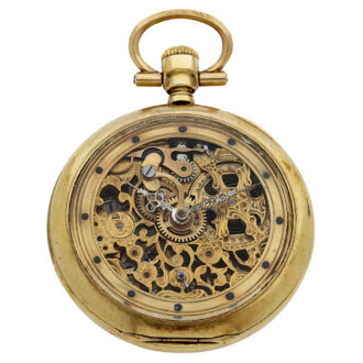 Fine Swiss 18 carat gold skeletonized pocket watch Circa 1900
