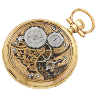 Fine Swiss 18 carat gold skeletonized pocket watch Circa 1900