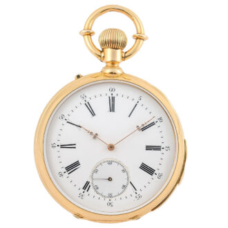 Swiss 18K gold minute repeating pocket watch Circa 1880
