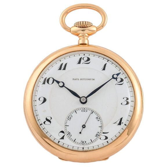 Swiss 14 carat pink gold keyless pocket watch Circa 1920