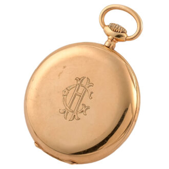 Swiss 14 carat pink gold keyless pocket watch Circa 1920
