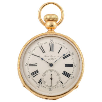 Swiss 18K yellow gold keyless pocket watch Circa 1880