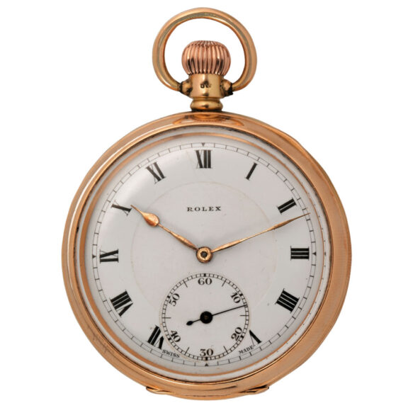 Swiss 18K yellow gold open faced pocket watch Circa 1920