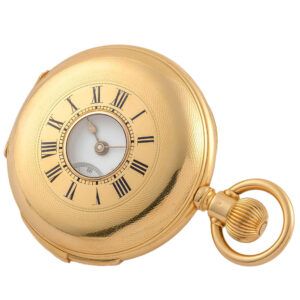 Swiss gold half hunting cased minute repeater Circa 1885