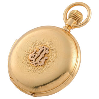 Swiss gold half hunting cased minute repeater Circa 1885