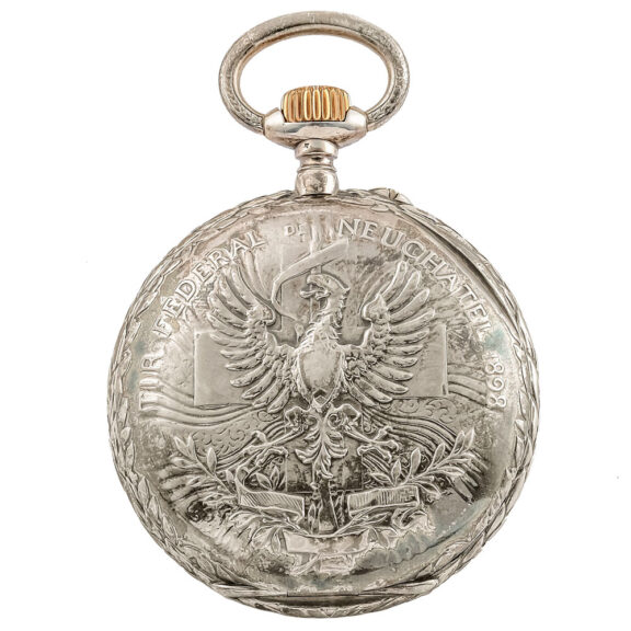 Swiss silver marksman's watch with certificate Circa 1898 Swiss silver marksman's watch with certificate Circa 1898
