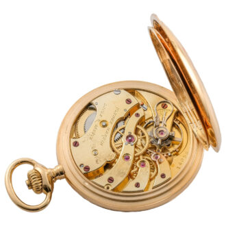 Swiss 18K gold hunting cased lever pocket watch Circa 1905