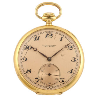 Swiss 18 carat gold open faced lever pocket watch Circa 1930