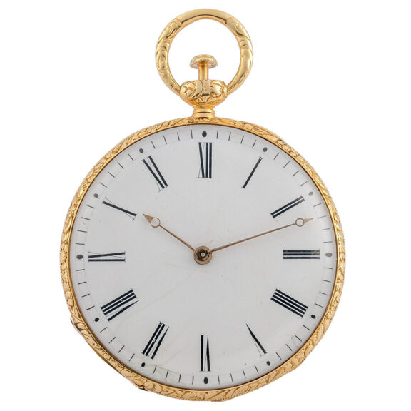 French 18K gold quarter repeating cylinder watch Circa 1830