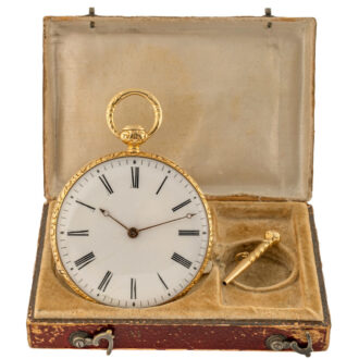 French 18K gold quarter repeating cylinder watch Circa 1830