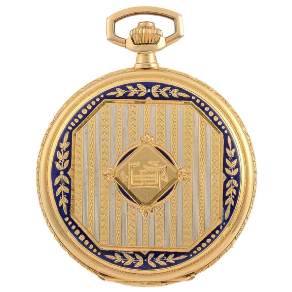 Swiss gold and enamel Art Deco pocket watch Circa 1920 Swiss gold and enamel Art Deco pocket watch Circa 1920