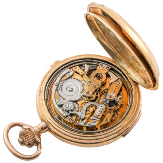 Swiss 14 carat gold watch with six complications Circa 1900