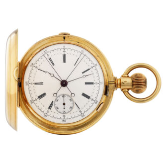 Swiss gold chronograph watch with split seconds Circa 1890