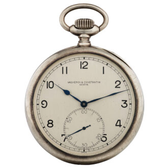 Large Swiss silver pocket chronometer deck watch Circa 1942