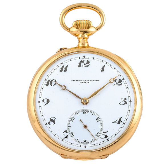 Swiss 18K yellow gold open faced pocket watch Circa 1920