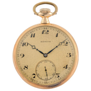 Swiss 14 carat pink gold keyless pocket watch Circa 1926