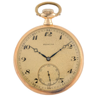 Swiss 14 carat pink gold keyless pocket watch Circa 1926