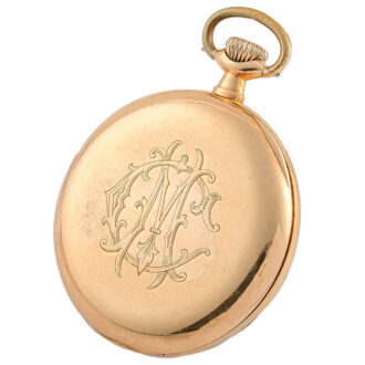 Swiss 14 carat pink gold keyless pocket watch Circa 1926
