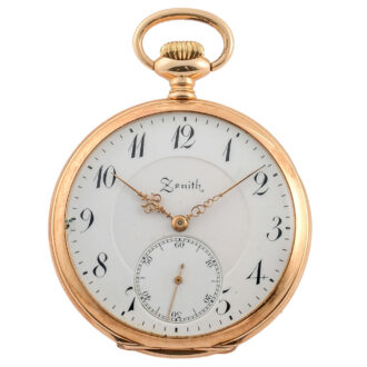 Swiss 14K gold engine turned pocket watch Circa 1909