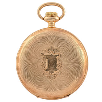 Swiss 14K gold engine turned pocket watch Circa 1909