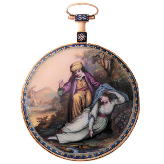 Decorative French gold and enamel pocket watch Circa 1790