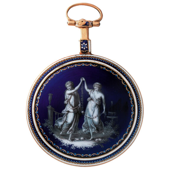 Charming French gold and enamel pocket watch Circa 1795