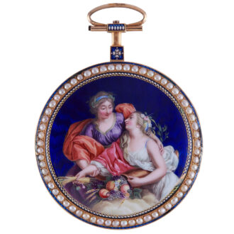 Fine Swiss gold, enamel and pearl pocket watch Circa 1800