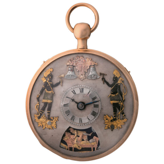 French gold repeater with hidden erotic automaton Circa 1820