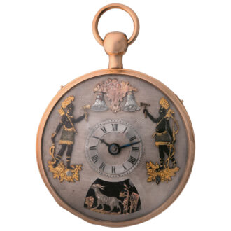 French gold repeater with hidden erotic automaton Circa 1820