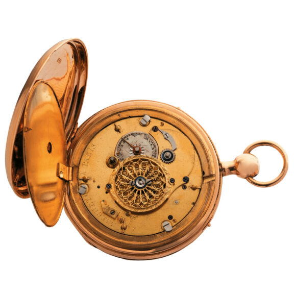 French gold repeater with hidden erotic automaton Circa 1820 French gold repeater with hidden erotic automaton Circa 1820