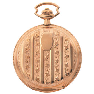 Swiss 14K gold pocket watch with Art Deco décor Circa 1910