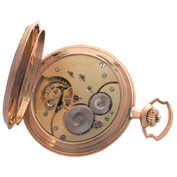 Swiss 14K gold pocket watch with Art Deco décor Circa 1910 Swiss 14K gold pocket watch with Art Deco décor Circa 1910