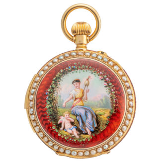 Charming Swiss gold watch for the Chinese market Circa 1890