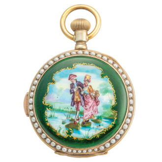 Elegant Swiss gilt-silver watch for the Chinese market Circa 1895