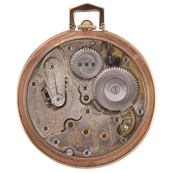 Fine Swiss 14K pink gold open faced pocket watch Circa 1960 Fine Swiss 14K pink gold open faced pocket watch Circa 1960