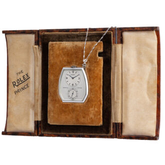 Fine Swiss 9K white gold hexagonal pocket watch Circa 1940