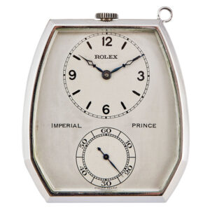 Fine Swiss 9K white gold hexagonal pocket watch Circa 1940