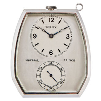 Fine Swiss 9K white gold hexagonal pocket watch Circa 1940