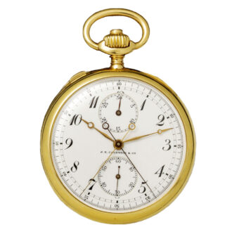 Swiss 18K gold watch with three complications Circa 1906
