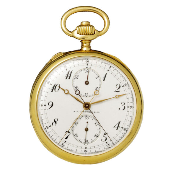 Swiss 18K gold watch with three complications Circa 1906