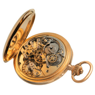 French gold chronograph with 60 minute counter Circa 1918