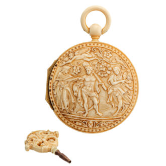 Rare German Mammoth bone verge pocket watch Circa 1900