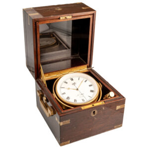 French gilt brass quartz marine chronometer Circa 1980