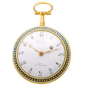 Elegant French gold and translucent enamel verge Circa 1790