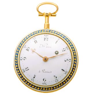 Elegant French gold and translucent enamel verge Circa 1790