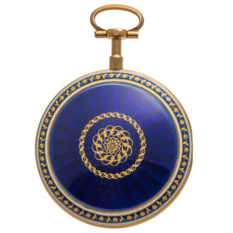 Elegant French gold and translucent enamel verge Circa 1790