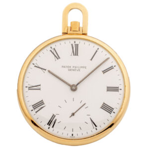 Swiss yellow gold open faced lever pocket watch Circa 1980