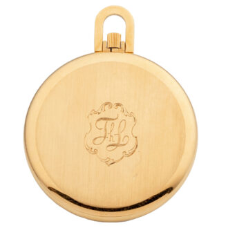Swiss yellow gold open faced lever pocket watch Circa 1980